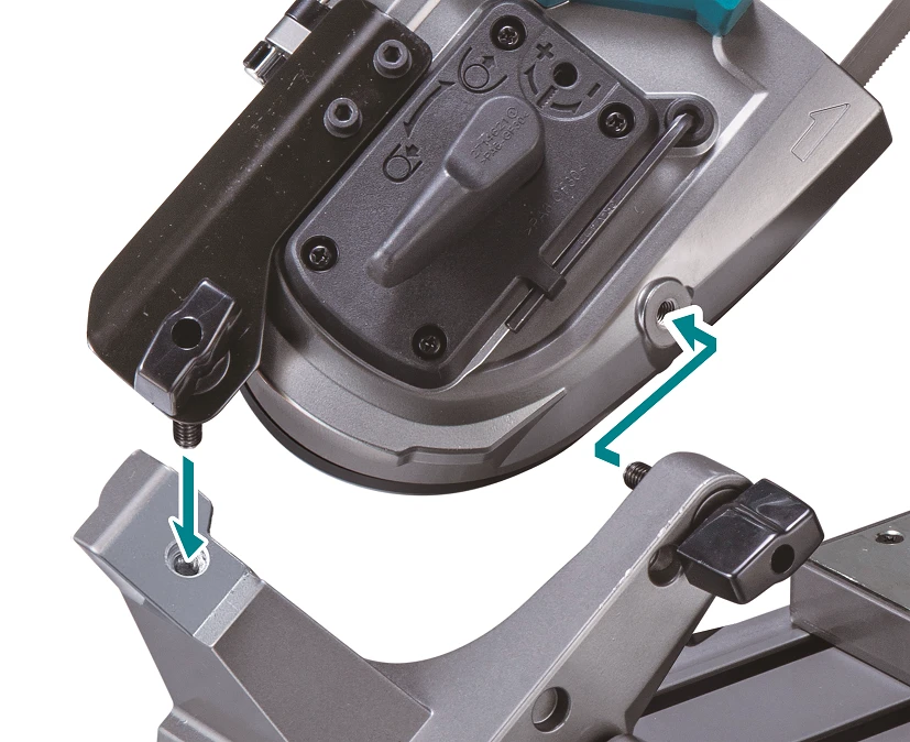 Juostinis pjūklas metalui Makita PB003GZ; 40 V; 66 mm (be akumuliatoriaus ir pakrovėjo)