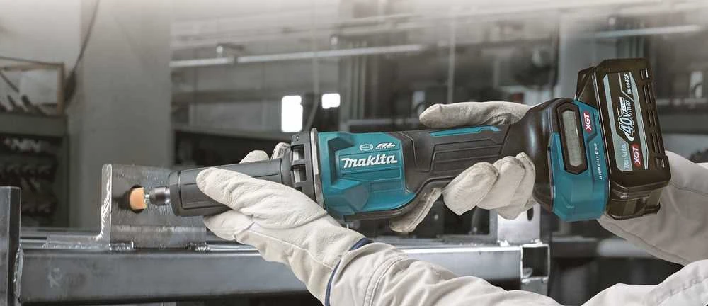 Makita GD002GZ Akumuliatorinis tiesinis šlifuoklis XGT, 40V, ø 6 mm 29 000 min-1, Svirtinis jungiklis, Be akumuliatorių ir kroviklio!