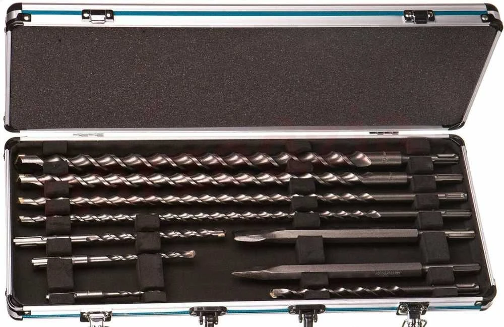 Grąžtas Grąžtų ir kaltų komplektas betonui Makita D-42385; SDS-plus; 10 vnt.