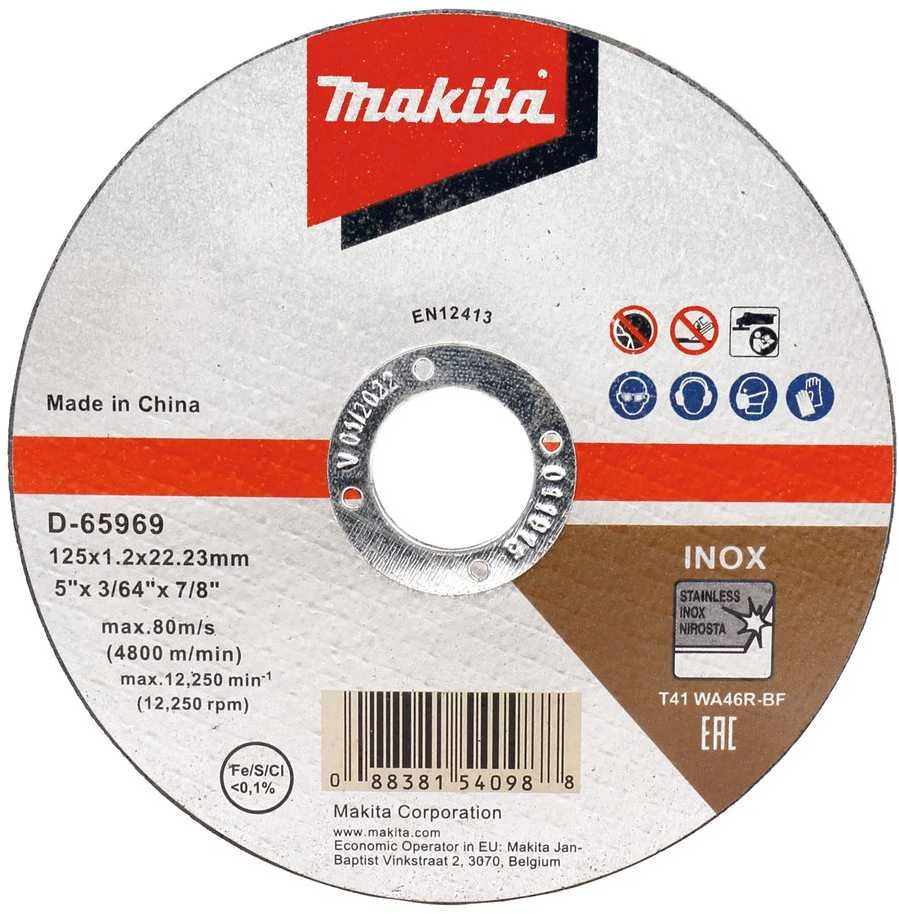 Makita Pjovimo diskas 125x1.0mm, WA46R-BF RST (12Vnt.) D-65969-12