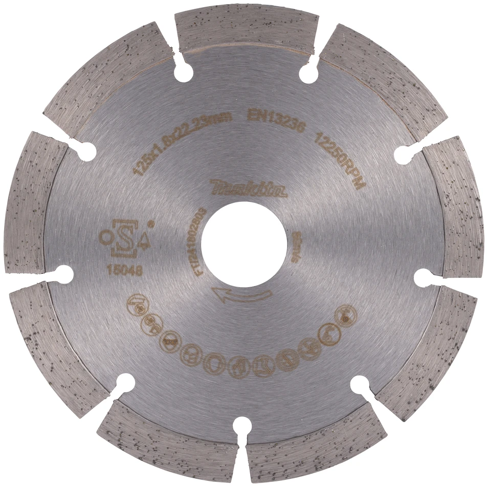 MAKITA DEIMANTINIS DISKAS 125×22,23mm SEGMENTINIS (SAUSAM PJOVIMUI) BETONUI, PLYTOMS, MARMURUI