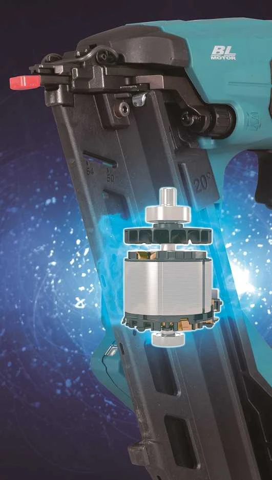 Makita DBN610ZJ Akumuliatorinis smeigiakalis 18V, 16Ga (1,6mm), 32-64mm, 20°, be akumuliatorių ir kroviklio! MAKPAC