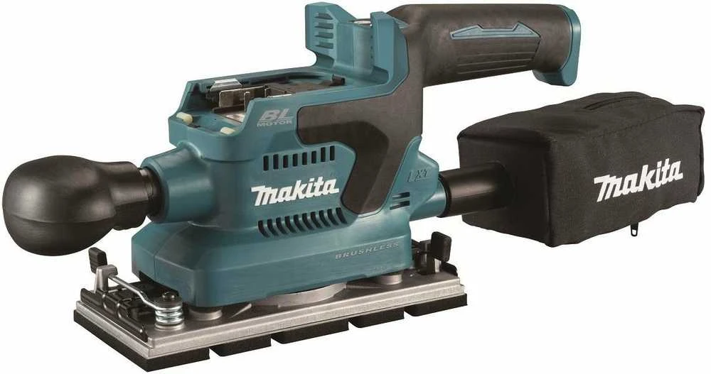 Makita DBO381ZU Akumuliatorinis vibracinis šlifuoklis 18V, 93X185mm, AWS (su AWS lustu), Be akumuliatorių ir kroviklio!
