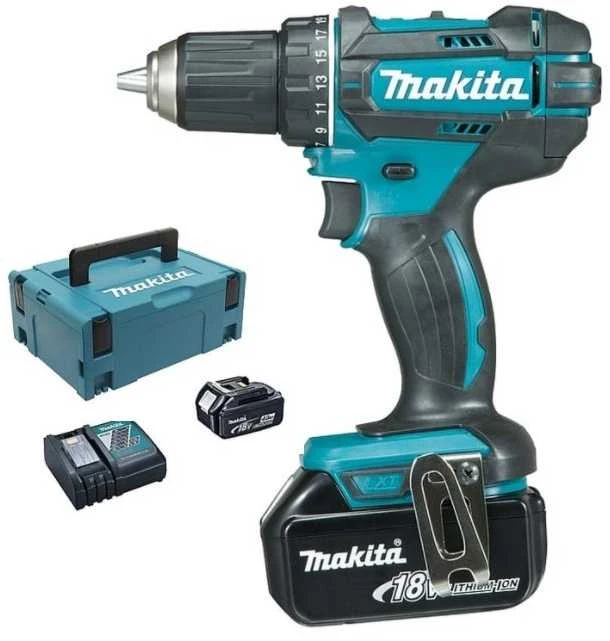 Makita akumuliatorinis suktuvas gręžtuvas DDF482RFJ, 18V, 2x3.0Ah, 62/36 Nm