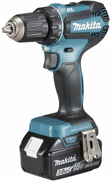 Makita DDF485RFJ Akumuliatorinis gręžtuvas, 18 V, 2x 3,0 Ah Li-ion, 50/25 Nm, 1,7kg, LED, BL-motor, MAKPACK