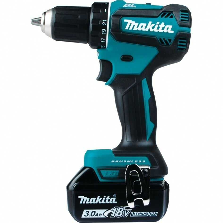 Makita DDF485RFJ Akumuliatorinis gręžtuvas, 18 V, 2x 3,0 Ah Li-ion, 50/25 Nm, 1,7kg, LED, BL-motor, MAKPACK