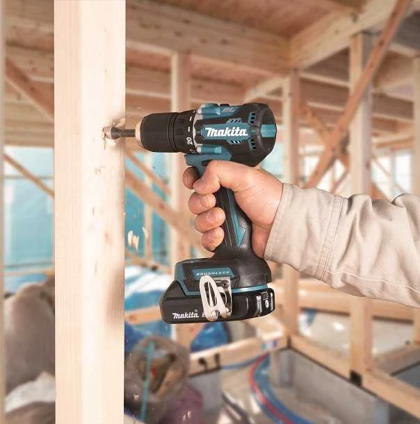 Makita DDF487RAJ Akumuliatorinis gręžtuvas 18V, 2x 2,0 Ah Li-ion, 40/23NM, BL-motor, MAKPACK