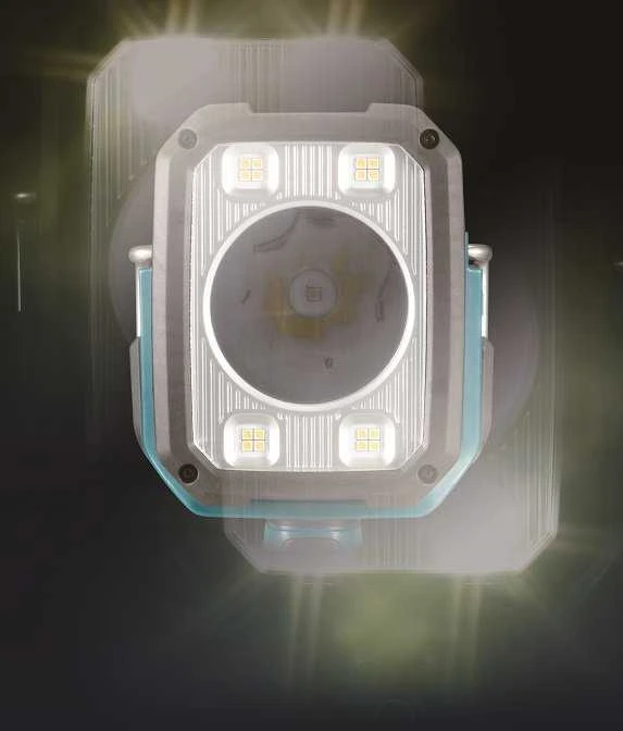 Makita Akumuliatorinis LED prožektorius DML812 14,4V / 18V LXT® • 1250 lm • komplektuojamas be akumuliatoriaus ir kroviklio.