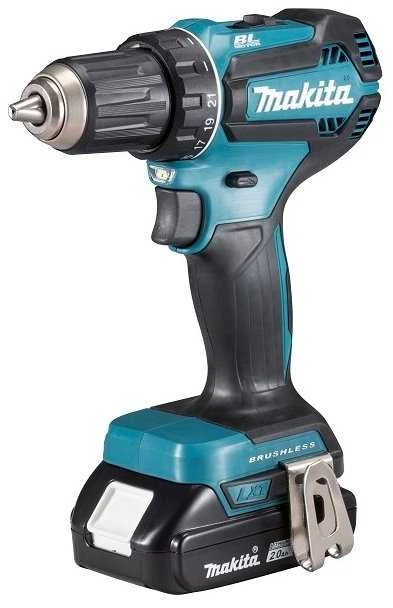 Makita DHP485 akumuliatorinis suktuvas iš šono