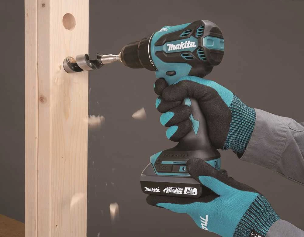 Makita DHP490Z Akumuliatorinis smūginis gręžtuvas 18V, BL, 13mm, 65 Nm, Be akumuliatorių ir kroviklio!