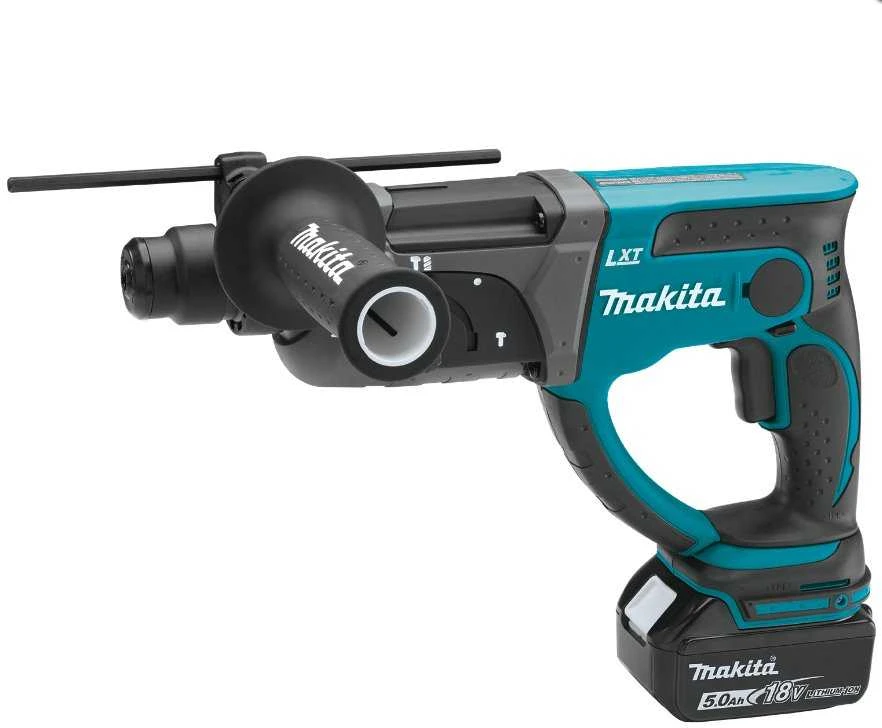 Makita DHR202RTJ Akumuliatorius perforatorius, 18 V, 2x 5,0 Ah Li-ion, SDS-PLUS, 1,9J, LED, MAKPACK