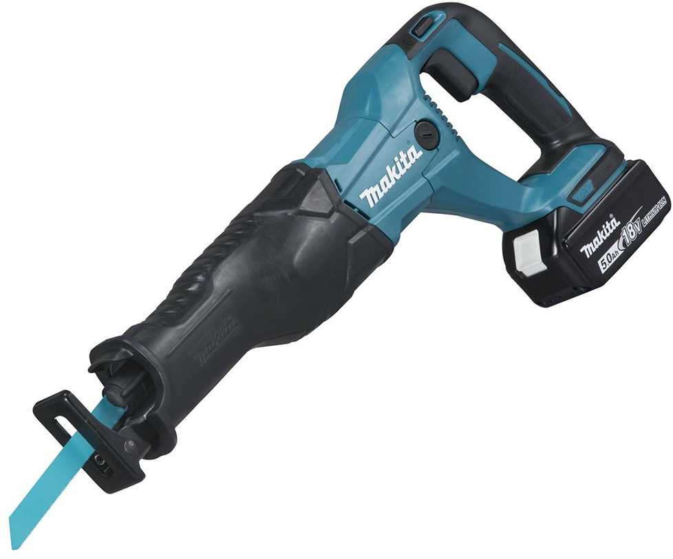 Akumuliatorinis tiesinis pjūklas Makita DJR186RTE; 18 V; 2x5,0 Ah akum.