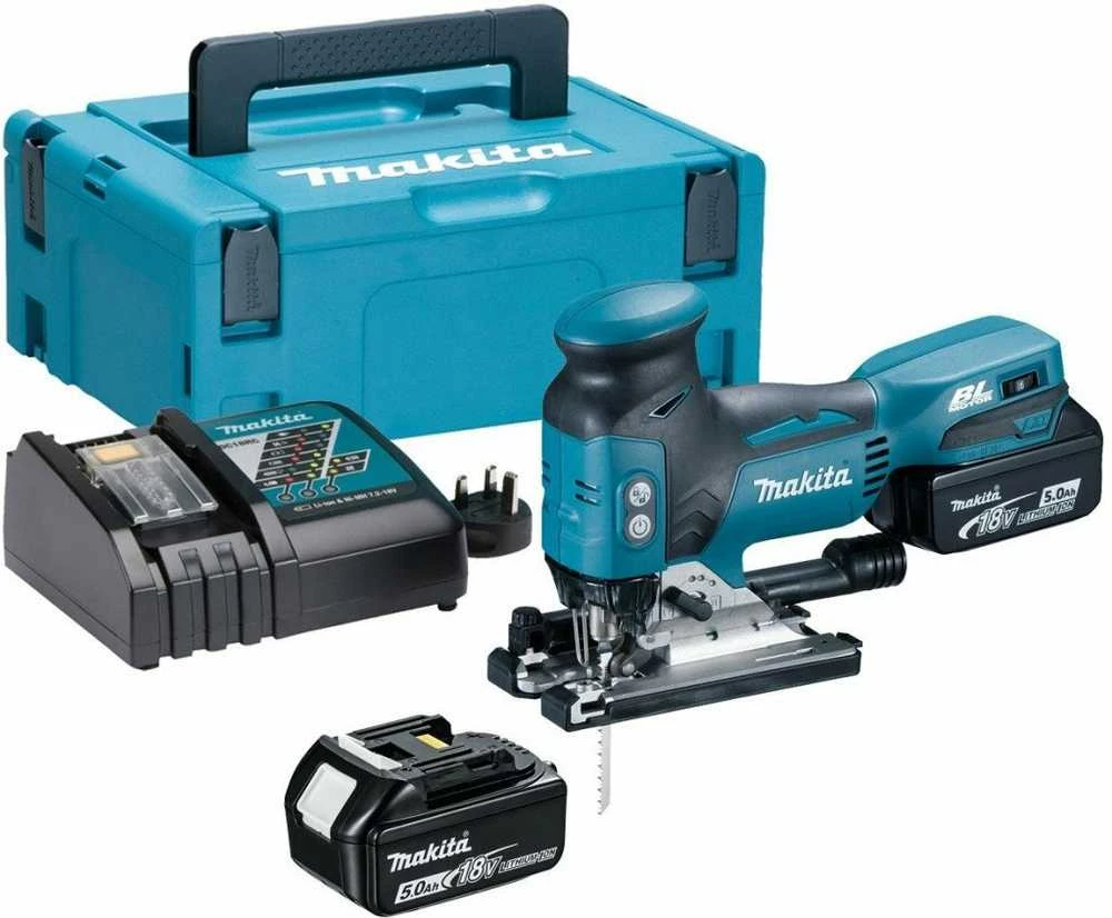 Makita DJV181RTJ Akumuliatorinis siaurapjūklis, 18 V 2x5,0Ah Li-on, LED, MAKPACK
