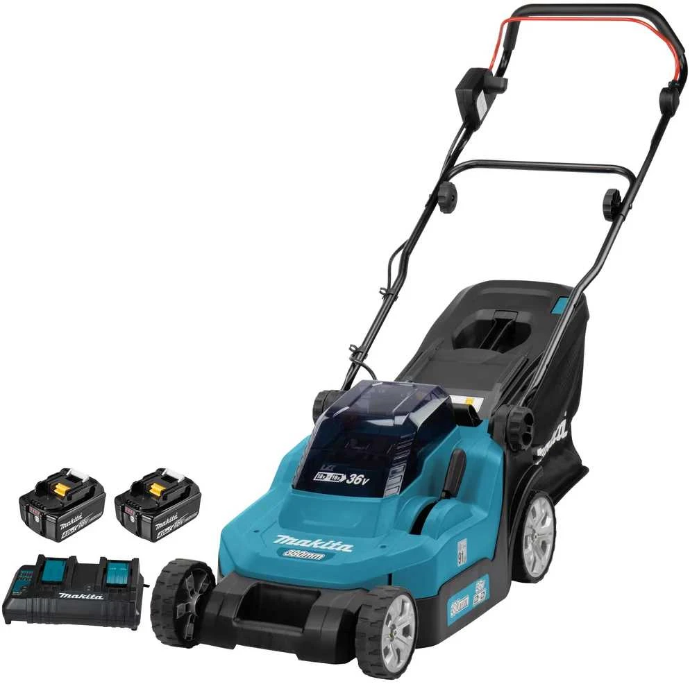 Makita Akumuliatorinė vejapjovė DLM382CM2 2x18V 2x4,0Ah 38cm