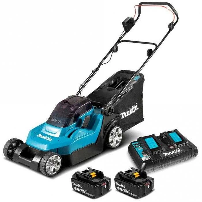 Makita akumuliatorinė vejapjovė DLM382PT2 2x18V 38cm 2x5.0Ah