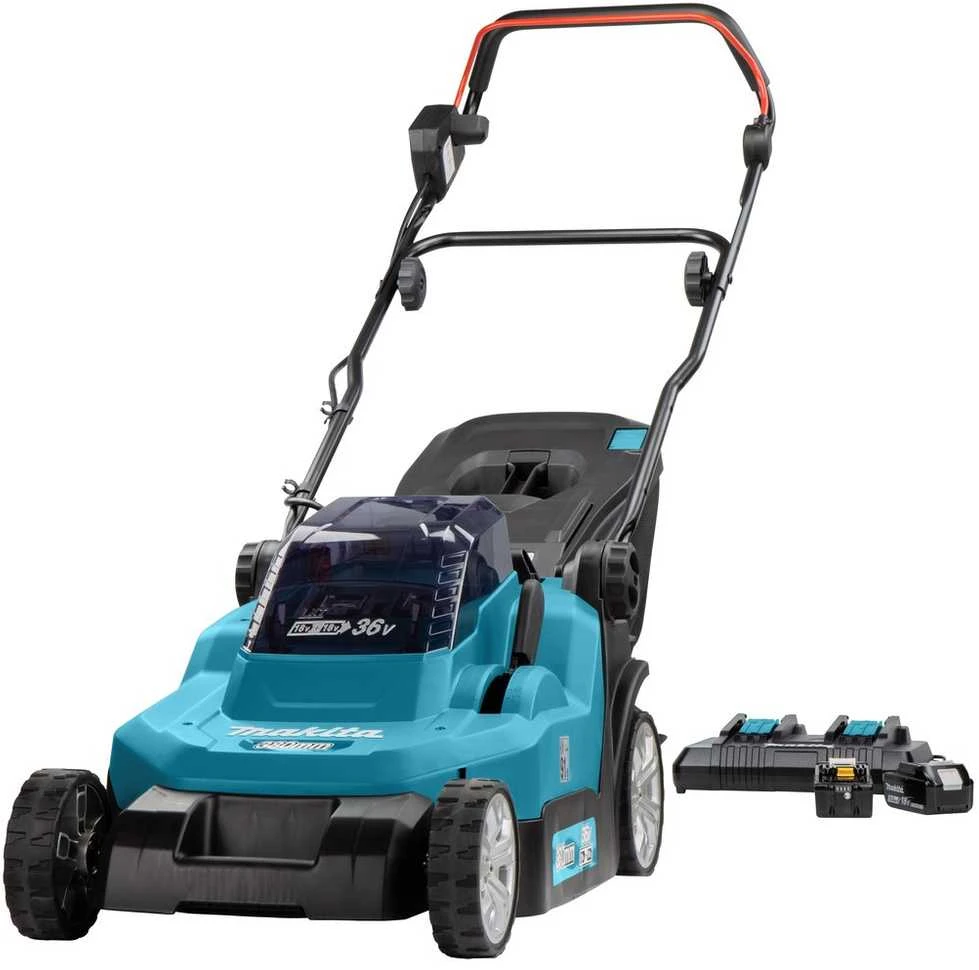 Makita akumuliatorinė vejapjovė DLM382PT2 2x18V 38cm 2x5.0Ah