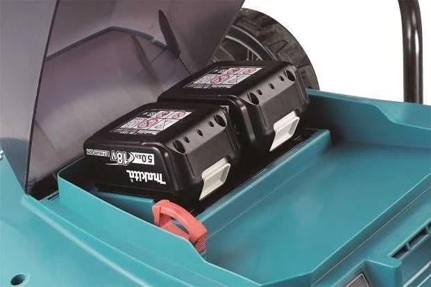 Makita DLM481Z akumuliatorinė vejapjovė 2x18V, 48cm, savaeigė, 4 viename (pjovimas/rinkimas/mulčiavimas/galinis išmetimas), 27,1kg, plastikinis korpusas, be akumuliatorinio ir krovinio