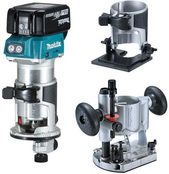 KRAŠTŲ FREŽUOJA MAKITA 18V 2x5,0Ah PRIEDAI MAKPAC DRT50RTJX2