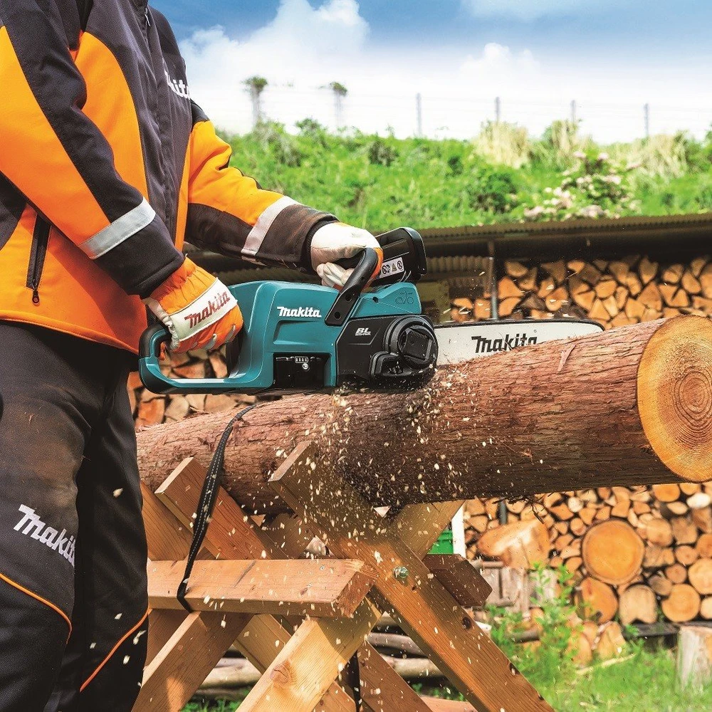 Grandininis pjūklas akumuliatorinė pjūklas grandininis 35cm, 18V Makita [DUC357RTX3] 5,0Ah, Li-Ion, LXT + Dovana rękawice