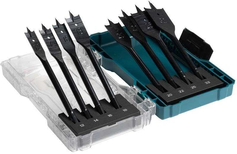 Grąžtas Makita Plunksninių medienos grąžtų rinkinys, 8 vnt (12, 14, 16, 18, 20, 22, 25, 32 mm) E-08698