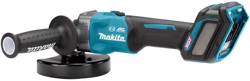 Makita GA023GM201 Kampinis šlifuoklis XGT, 125MM, 0-8500RPM; bešepetėlinis variklis, 2X4,0Ah; greitasis kroviklis; elektrinis stabdys; AFT; AWS (be AWS lusto); MAKPAC lagaminas; slankusis jungiklis, reguliuojamas greitis