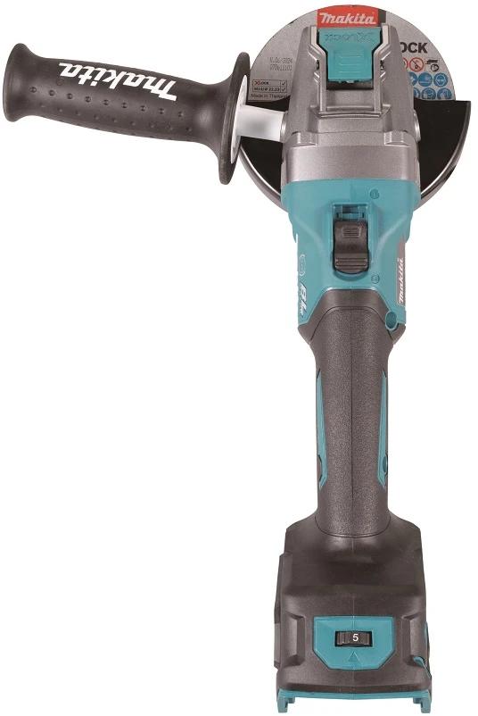 Makita GA041GZ Kampinis šlifuoklis XGT, 125MM, 0-8500RPM; bešepetėlinis variklis; elektrinis stabdys; AFT; AWS (be AWS lusto); reguliuojamas greitis 3,000 - 8,500RPM; X-LOCK; "Z" versija - komplektuojamas be akumuliatoriaus ir kroviklio