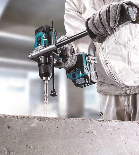 Makita HP001GM201 Smūginis Akumuliatorinis gręžtuvas-suktuvas XGT, 140/68NmNM, bešepetėlinis variklis, 13mm metalinis griebtuvas, 2X4,0Ah, greitasis kroviklis; MAKPAC lagaminas