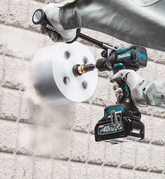 Makita HP001GM201 Smūginis Akumuliatorinis gręžtuvas-suktuvas XGT, 140/68NmNM, bešepetėlinis variklis, 13mm metalinis griebtuvas, 2X4,0Ah, greitasis kroviklis; MAKPAC lagaminas