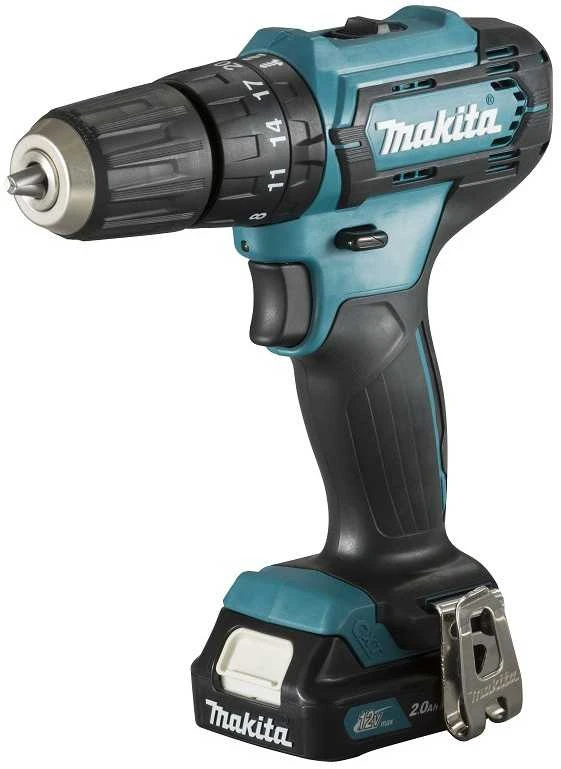 Makita akumuliatorinis suktuvas gręžtuvas HP333DSAE, 12V, 2x2.0Ah