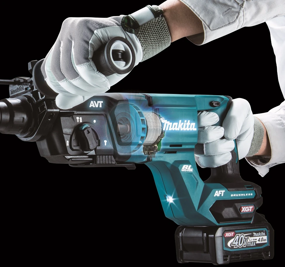 Makita HR007GZ Perforatorius XGT, 3,0 J, 28mm; 3,8kg, bešepetėlinis variklis, AFT; AWS (be AWS lusto); AVT; Soft no load; XPT; "Z" versija - komplektuojamas be akumuliatoriaus ir kroviklio