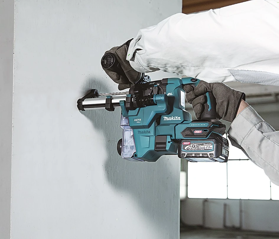 Makita HR010GZ Perforatorius XGT, 2,1 J, 20mm; 2,8kg, bešepetėlinis variklis, AWS (be AWS lusto), AVT; XPT; "Z" versija - komplektuojamas be akumuliatoriaus ir kroviklio