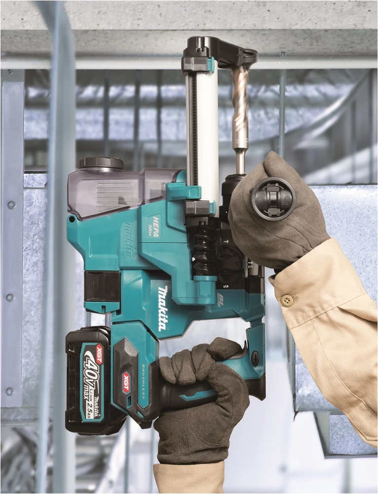 Makita HR010GZ Perforatorius XGT, 2,1 J, 20mm; 2,8kg, bešepetėlinis variklis, AWS (be AWS lusto), AVT; XPT; "Z" versija - komplektuojamas be akumuliatoriaus ir kroviklio