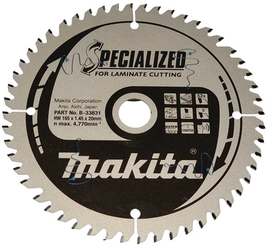 Makita T.C.T. pjovimo diskas B-33831 T.C.T • 165 x20 mm • T52 • 5° • MDF/laminatui