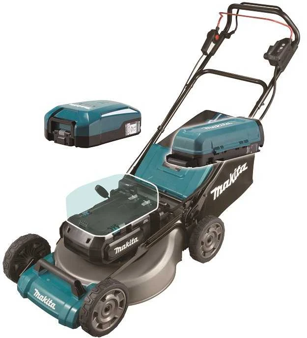 Makita LM001CZ akumuliatorinė vejapjovė 36V-40Vmax, 53 cm, BL variklis, savaeigė, 4 viename (pjovimas / surinkimas / mulčiavimas / šoninis išmetimas), plieno korpusas, be akumuliatorinio ir krovinio