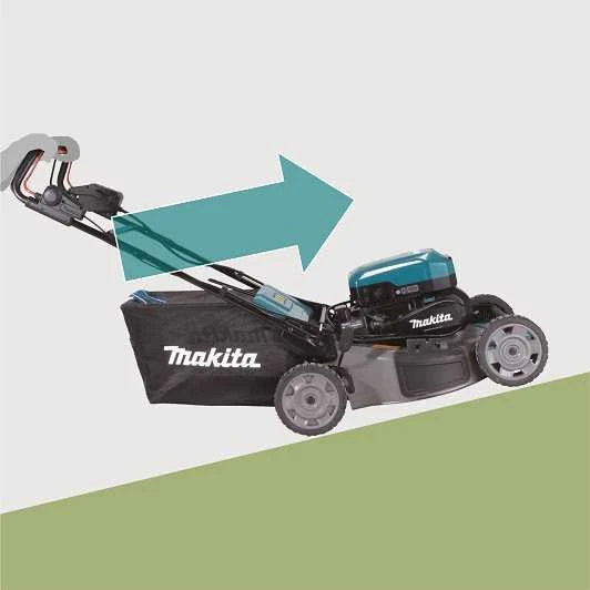 Makita LM001CZ akumuliatorinė vejapjovė 36V-40Vmax, 53 cm, BL variklis, savaeigė, 4 viename (pjovimas / surinkimas / mulčiavimas / šoninis išmetimas), plieno korpusas, be akumuliatorinio ir krovinio