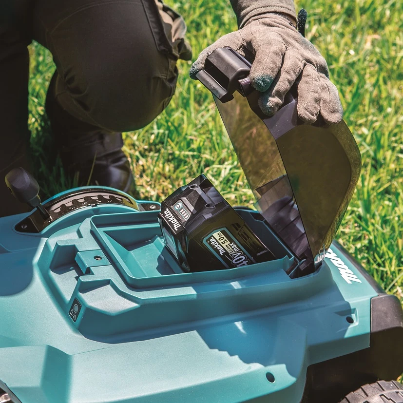 Makita LM004GZ akumuliatorinė vejapjovė 40Vmax, XGT, 43cm, 3 viename (pjovimas/rinkimas/mulčiavimas) plastikinis korpusas, be akumuliatorinio ir krovinio