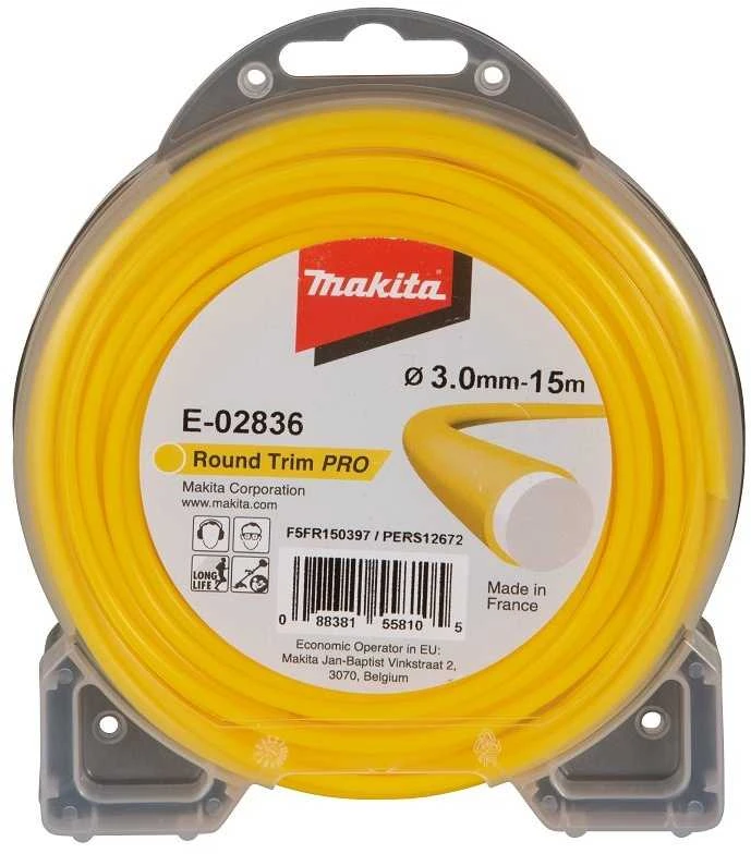 Makita Trimeriai 3,0mm/15m apvalus valas E-02836