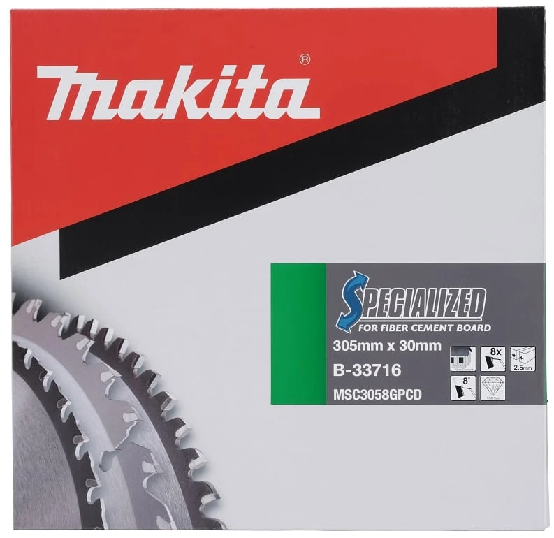Makita MAKITA PIŁA TARCZOWA 305x25,4x 8z SPECJALIZED FIBER CEMENT WŁÓKNISTY