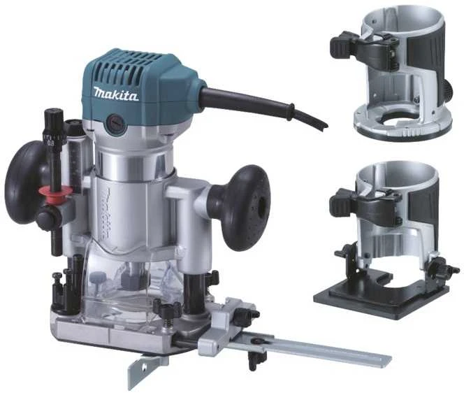 Makita RT0702CX2J Freza 710W 6- 8mm, 10.000 - 34.000 r/min 1,8kg + Priedai