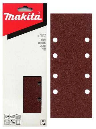Makita Šlifavimo popierius 93X230 K80 (10Vnt.) BO3700,BO3710, DBO380, DBO381 P-31859