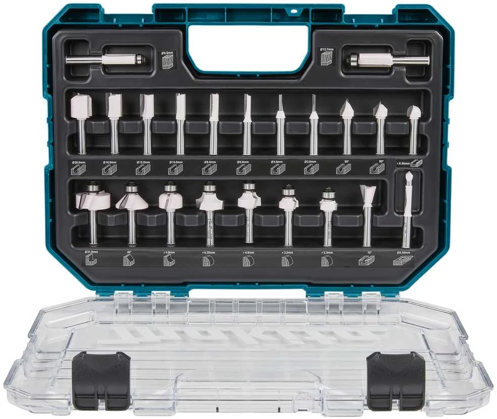 Makita 22 vnt. frezų rinkinys, įvairios paskirties D-74778