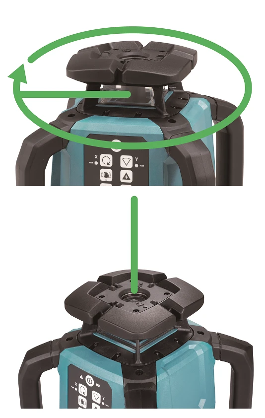 Makita SKR001Z Rotacinis lazerinis nivelyras XGT/LXT/CXT, 800m, IP67, (žalios spalvos lazeris)