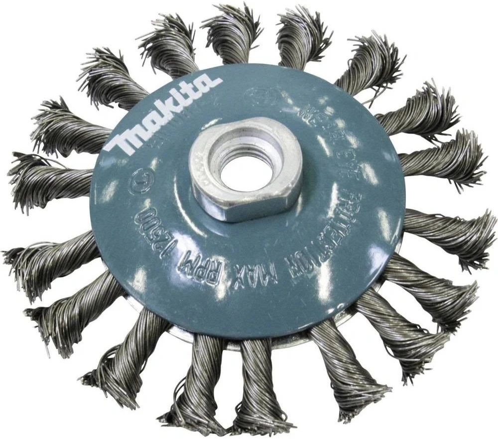 Makita Kūginis šepetys 115mm x M14; "pintas" 0,5mm, viela 125, 150, 180, 230mm D-39883