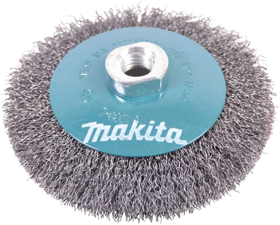 Makita Kūginis šepetys 115mm x M14; "banguotas" 0,3mm, viela 125, 150, 180, 230mm D-39849