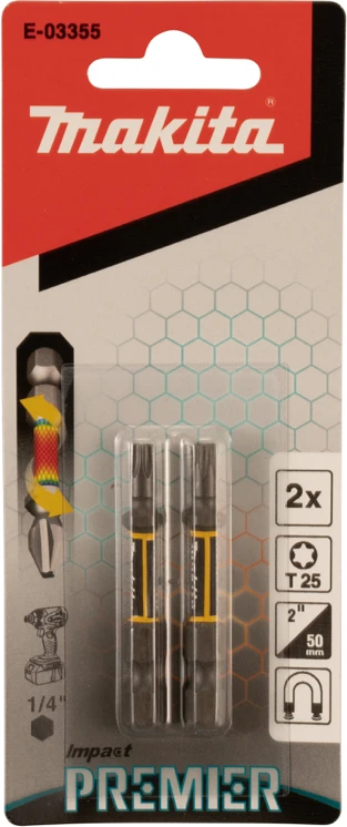 Makita Torsion sukimo antgalis (E-form), T25-50mm, 2vnt. Impact Premier E-03355 T25 • 50 mm • 1/4" • 2 vnt