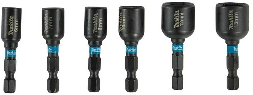 Makita IMPACT Juodas komplektas 6vnt. 1/4"(6, 7, 8, 9, 10, 12 ja 13 mm) E-15768