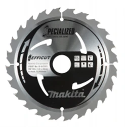Makita T.C.T. pjūklas EFFICUT 190X1.45X30mm 23° T24 B-64191 T.C.T • 190 x30 mm • T24 • 23° • Medienai