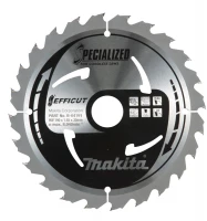 Makita T.C.T. pjūklas EFFICUT 190X1.45X30mm 23° T24 B-64191 T.C.T • 190 x30 mm • T24 • 23° • Medienai