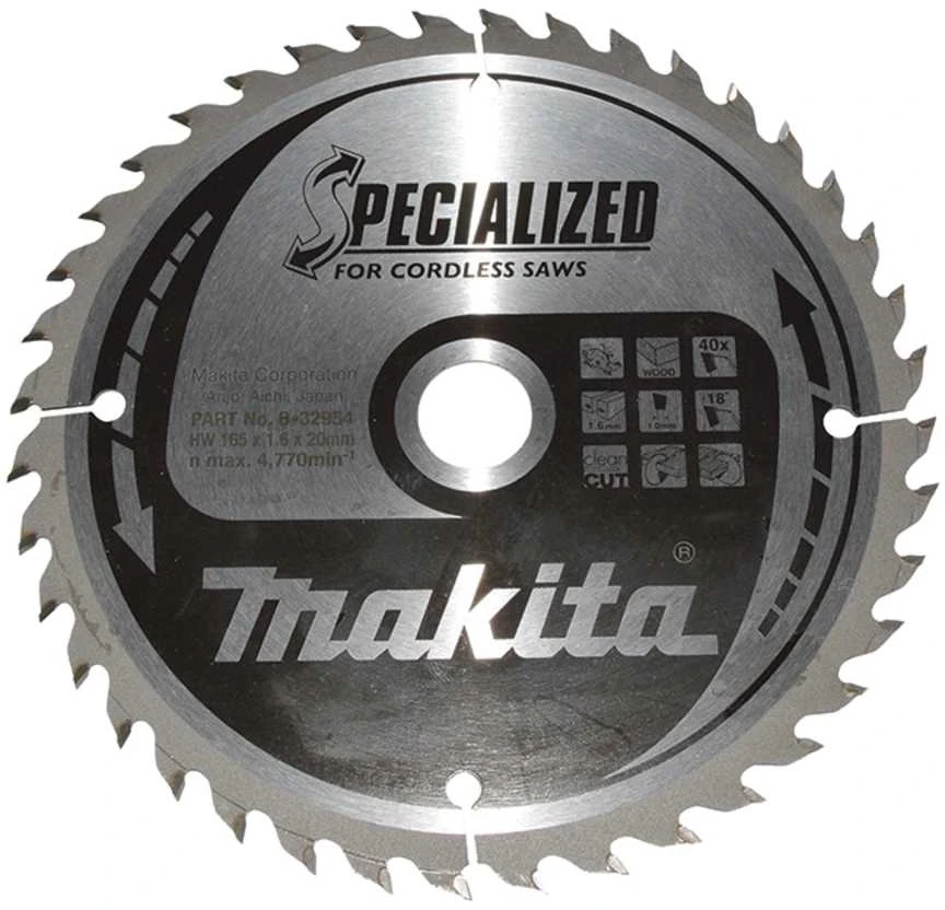 Medienos pjovimo diskas 165x20 mm 40 dantų Makita B-32954
