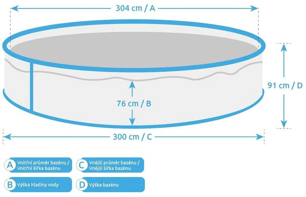 Marimex Orlando baseino techninė matmenų schema